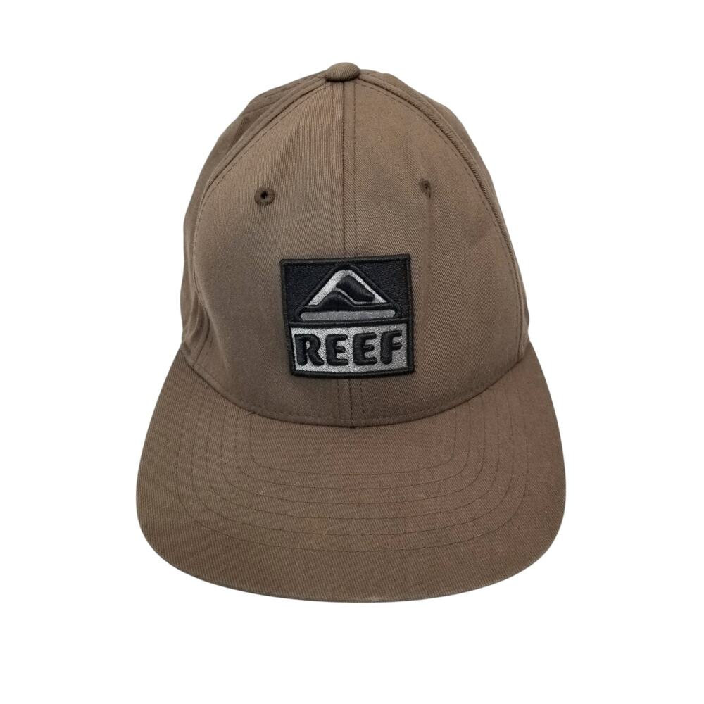 REEF Men's Brown Cotton Flex Fit Baseball Cap Hat One Size